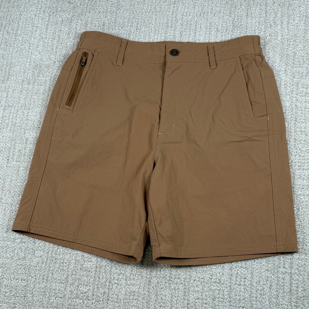 Duck Camp Mens Small Brown 7" Drifter Lightweight Performance Nylon Shorts